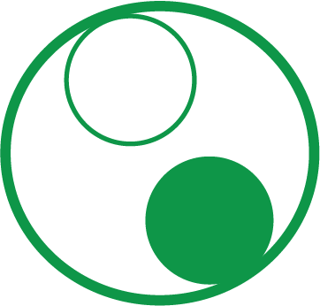 Cercle ying yang vert
